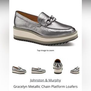Johnston & Murphy - Gracelyn Chain Loafer - Silver Metallic